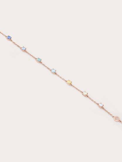 Mth Beachside Moissanite Bracelet 18K Rose Gold Flat (3) – Mondays Made Flower & Birthstone Jewelry Singapore