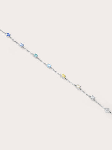 Mth Beachside Moissanite Bracelet S925 Silver Rhodium Flat (3) – Mondays Made Flower & Birthstone Jewelry Singapore