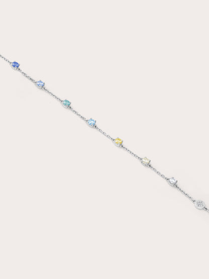 Mth Beachside Moissanite Bracelet S925 Silver Rhodium Flat (3) – Mondays Made Flower & Birthstone Jewelry Singapore