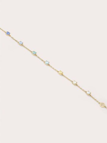 Mth Beachside Moissanite Bracelet 18K Gold Flat (3) – Mondays Made Flower & Birthstone Jewelry Singapore