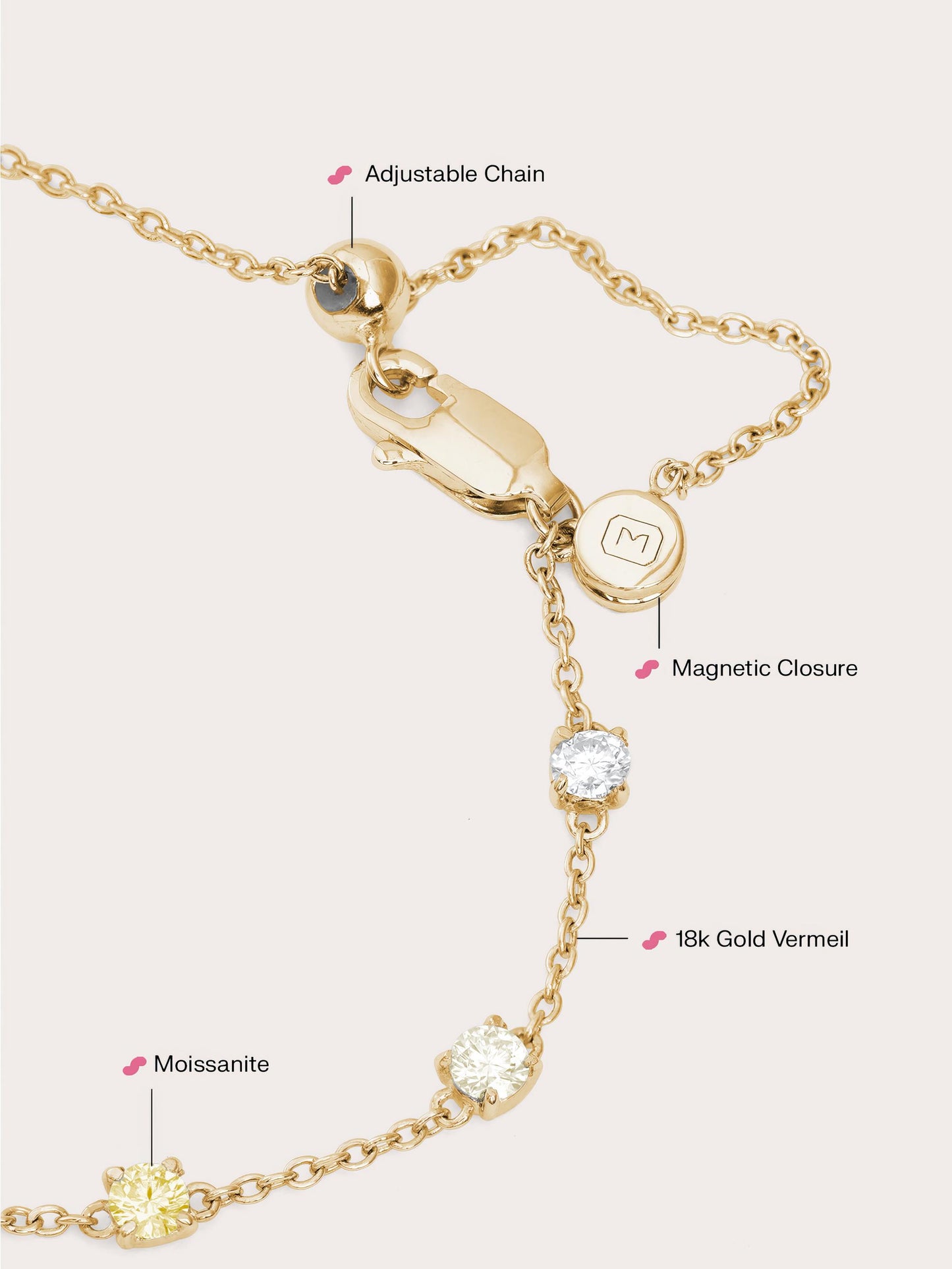Beachside Moissanite Station Bracelet