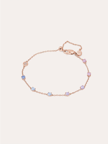 Mth Lilac Moissanite Bracelet 18K Rose Gold – Mondays Made Flower & Birthstone Jewelry Singapore