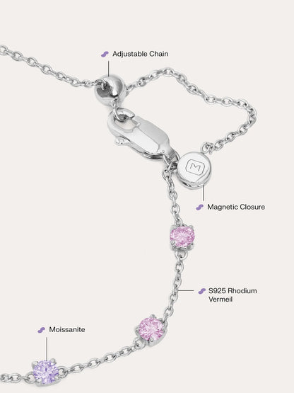 Lilac Sunset Moissanite Station Bracelet