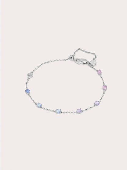 Mth Lilac Moissanite Bracelet S925 Silver Rhodium – Mondays Made Flower & Birthstone Jewelry Singapore