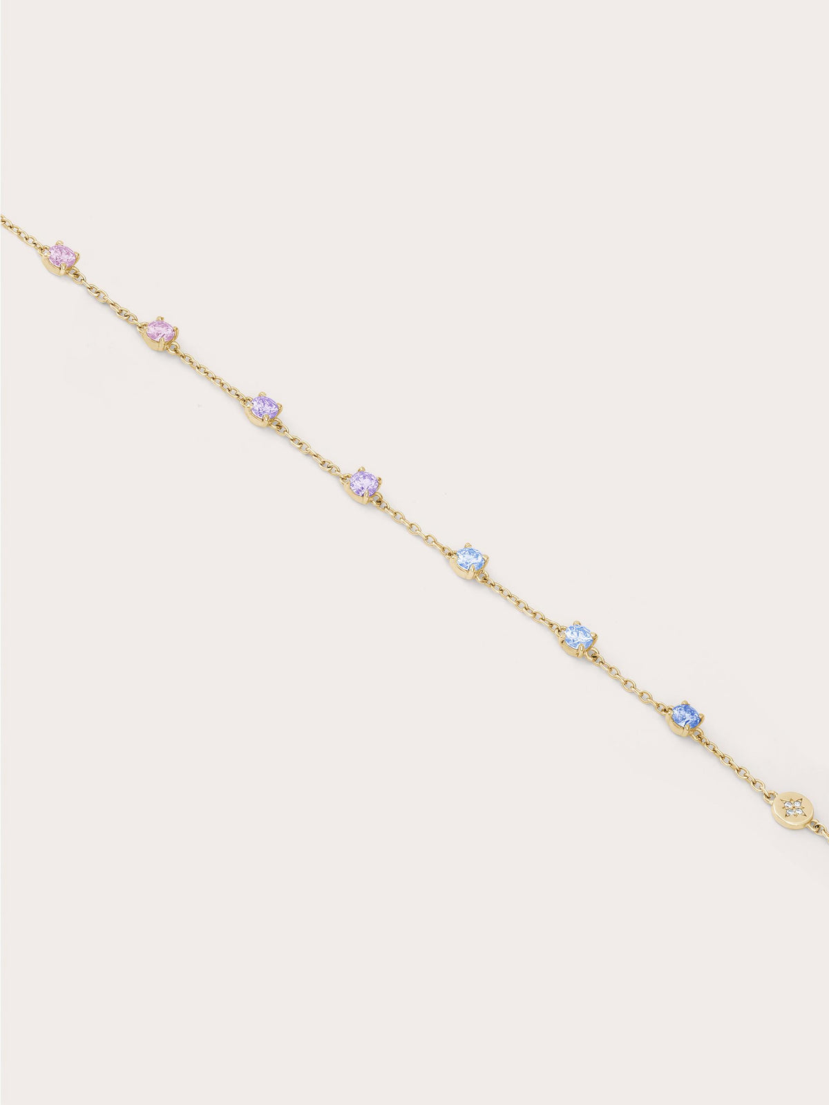 Mth Lilac Moissanite Bracelet 18K Gold Flat – Mondays Made Flower & Birthstone Jewelry Singapore