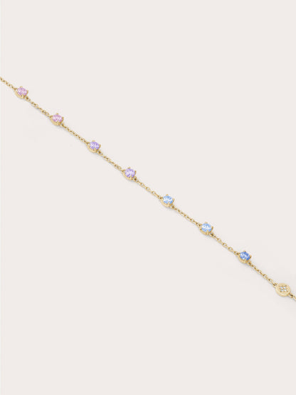 Mth Lilac Moissanite Bracelet 18K Gold Flat – Mondays Made Flower & Birthstone Jewelry Singapore