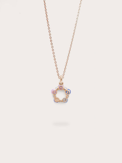 Mth Lilac Moissanite Necklace 18K Rose Gold (2) – Mondays Made Flower & Birthstone Jewelry Singapore