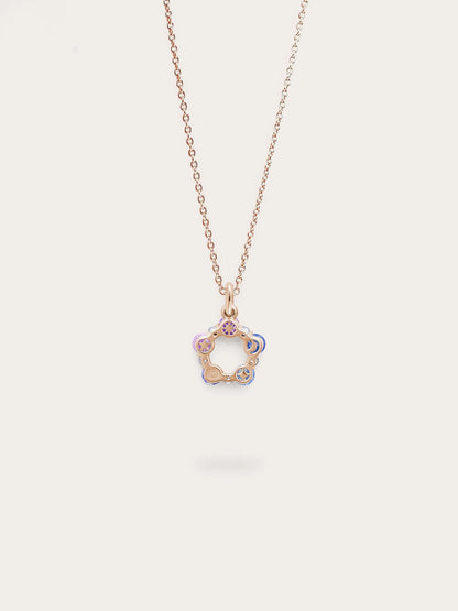 Lilac Sunset Moissanite Cluster Necklace