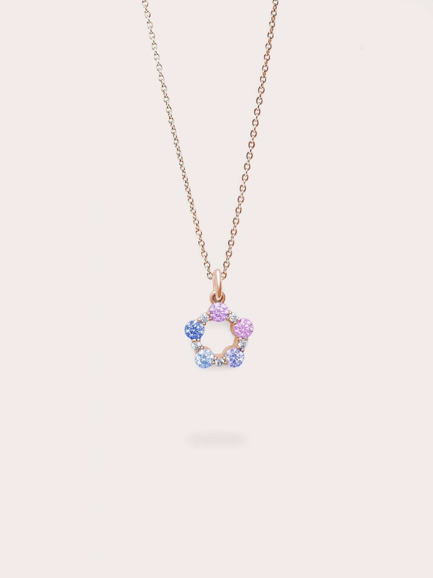 Lilac Sunset Moissanite Cluster Necklace