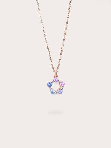 Mth Lilac Moissanite Necklace 18K Rose Gold (1) – Mondays Made Flower & Birthstone Jewelry Singapore