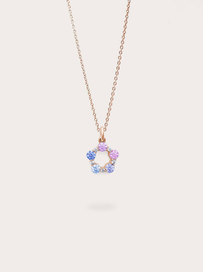Mth Lilac Moissanite Necklace 18K Rose Gold (1) – Mondays Made Flower & Birthstone Jewelry Singapore