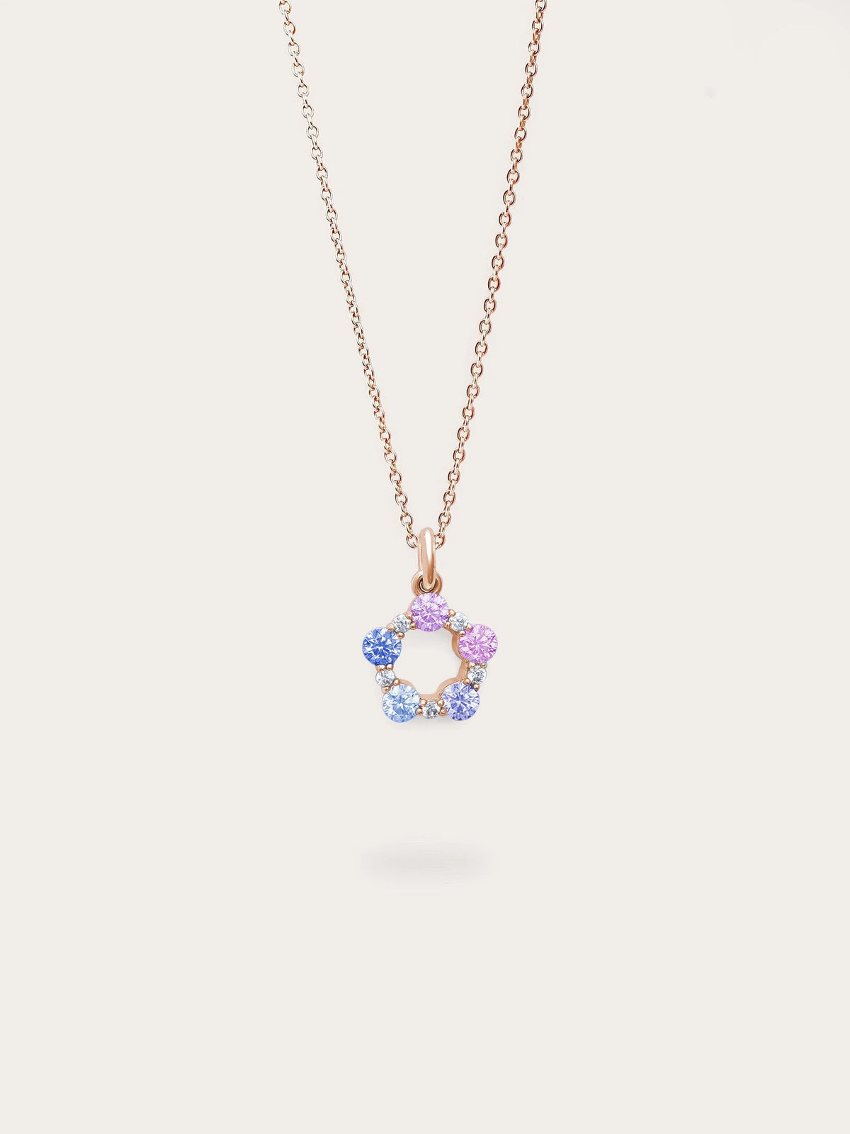 Lilac Sunset Moissanite Cluster Necklace