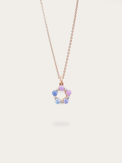 Lilac Sunset Moissanite Cluster Necklace