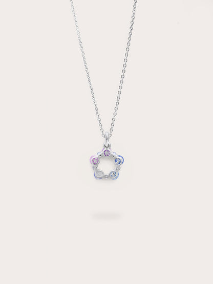 Mth Lilac Moissanite Necklace S925 Silver Rhodium (2) – Mondays Made Flower & Birthstone Jewelry Singapore