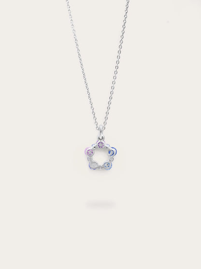 Lilac Sunset Moissanite Cluster Necklace