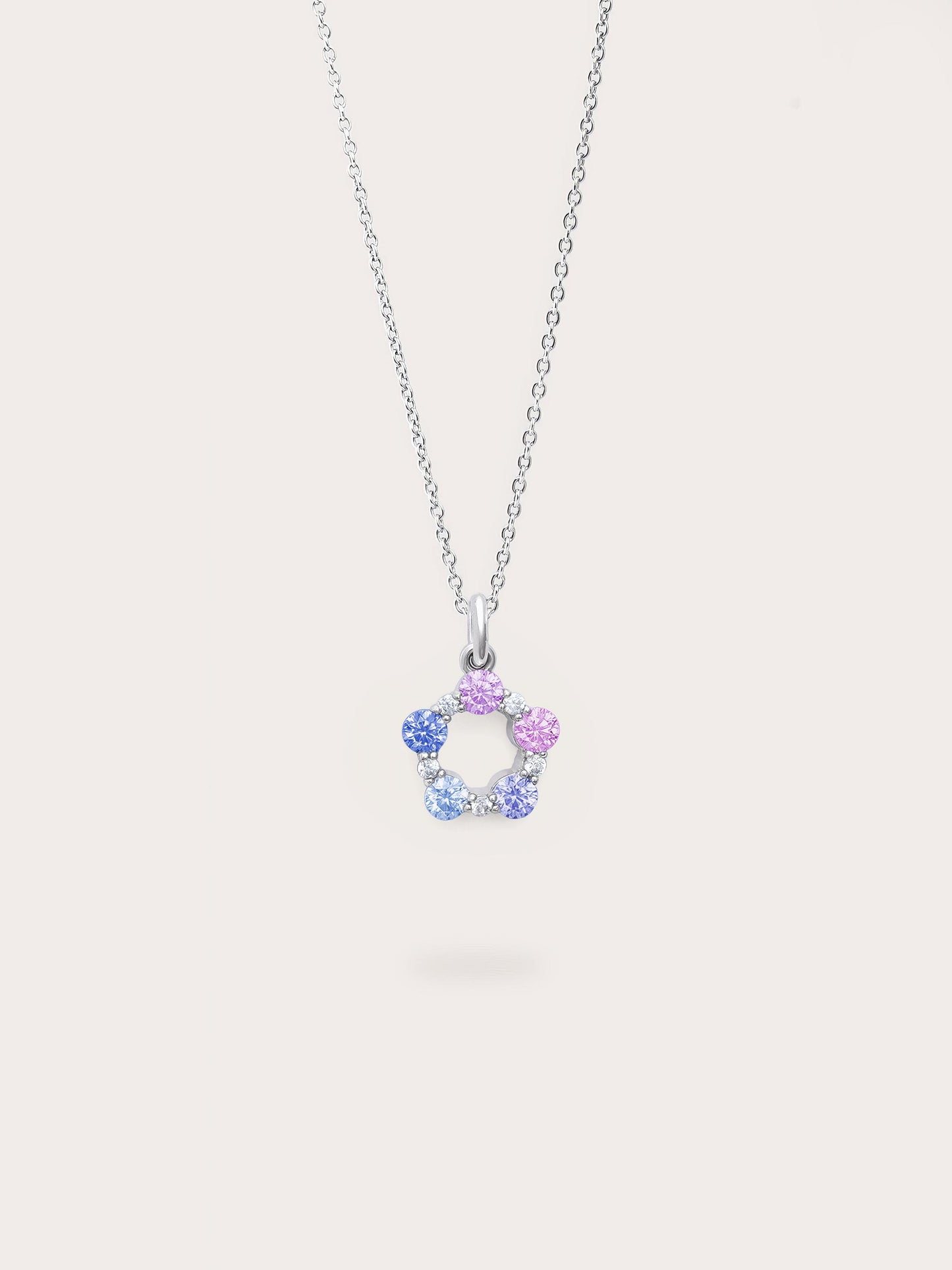 Lilac Sunset Moissanite Cluster Necklace