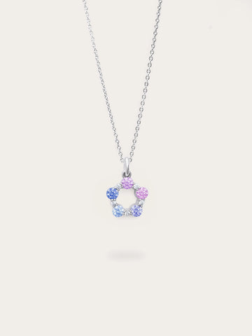 Lilac Sunset Moissanite Cluster Necklace