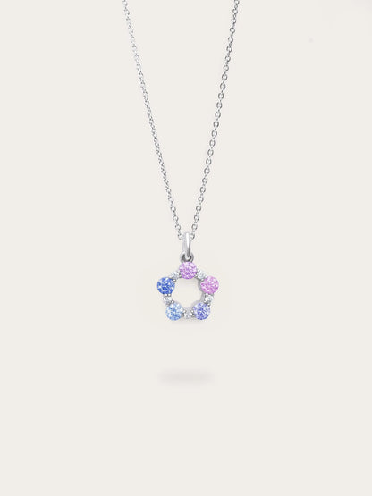 Lilac Sunset Moissanite Cluster Necklace