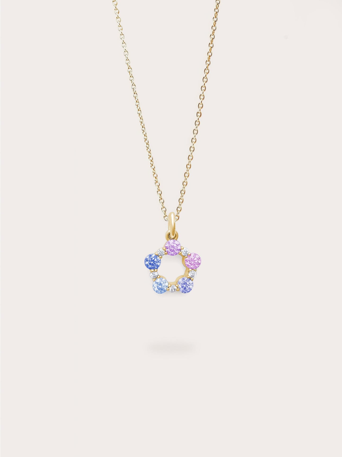 Lilac Sunset Moissanite Cluster Necklace