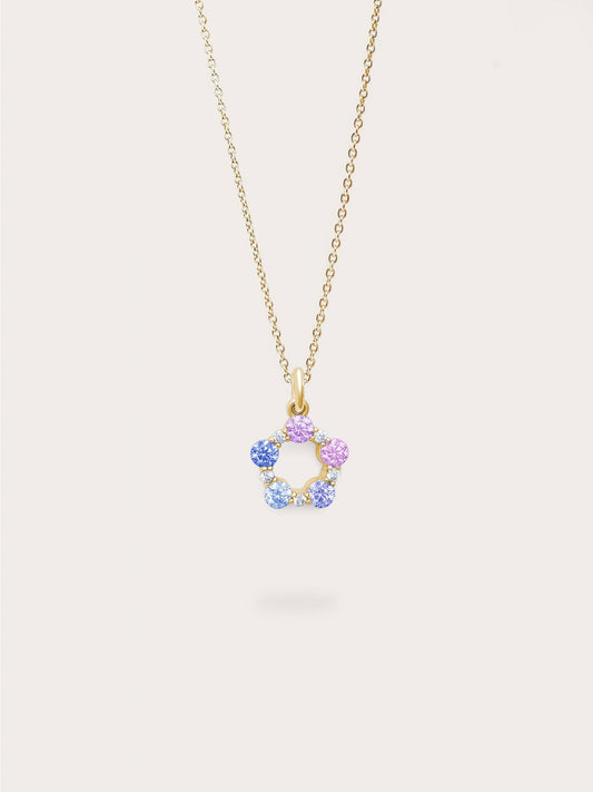 Mth Lilac Moissanite Necklace 18K Gold (1) – Mondays Made Flower & Birthstone Jewelry Singapore