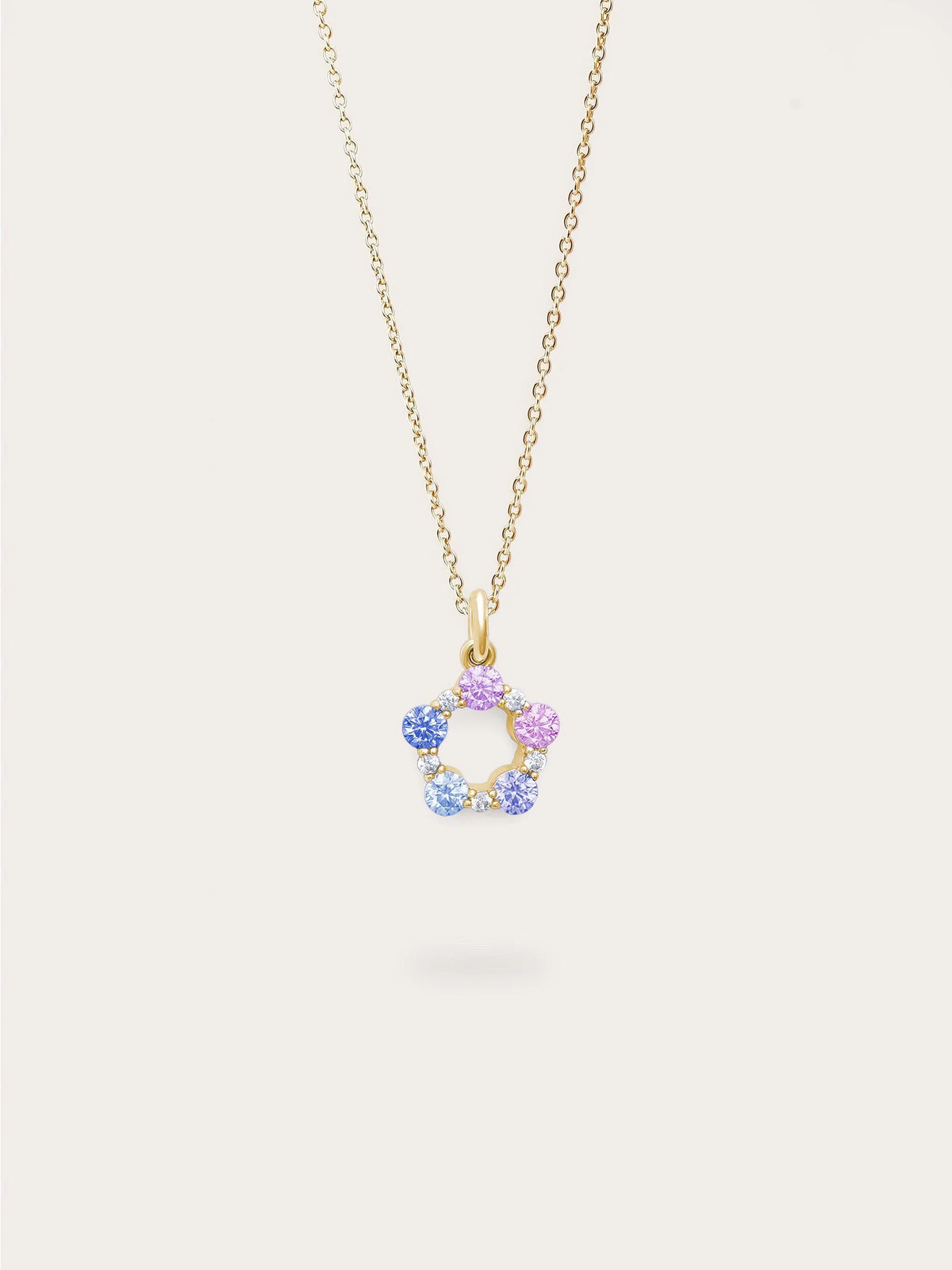 Lilac Sunset Moissanite Cluster Necklace