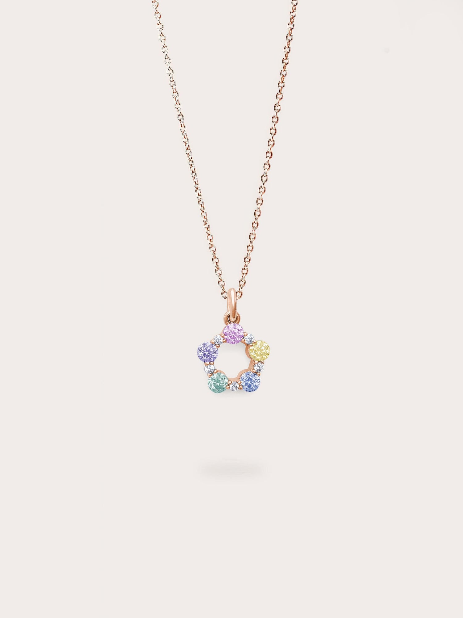 Rainbow Moissanite Cluster Charm in 18k Rose Gold Vermeil from Mondays Made