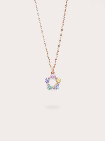Mth Rainbow Charm 18K Rose Gold (1) – Mondays Made Flower & Birthstone Jewelry Singapore