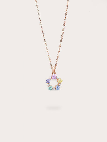Mth Rainbow Charm 18K Rose Gold (1) – Mondays Made Flower & Birthstone Jewelry Singapore