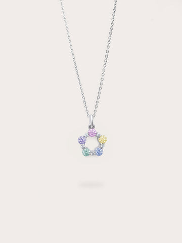 Mth Rainbow Charm S925 Silver Rhodium (1) – Mondays Made Flower & Birthstone Jewelry Singapore