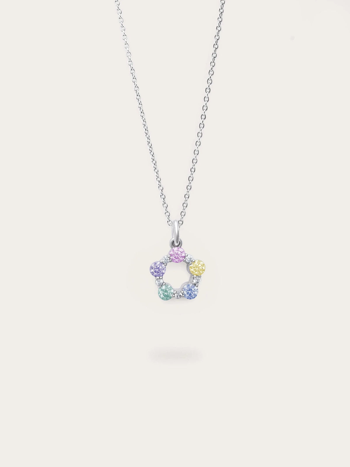 彩虹莫桑石簇項鏈