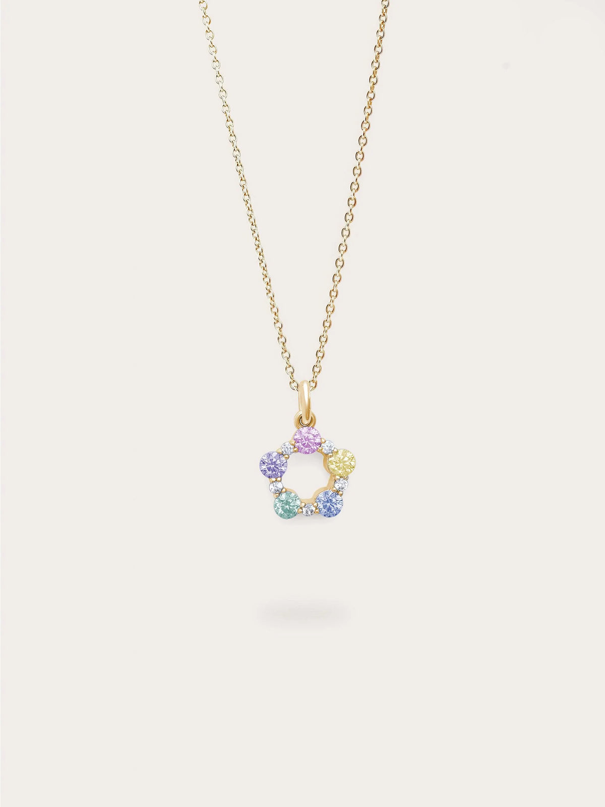 彩虹莫桑石簇項鏈