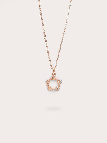Mth White Moissanite Necklace 18K Rose Gold – Mondays Made Flower & Birthstone Jewelry Singapore