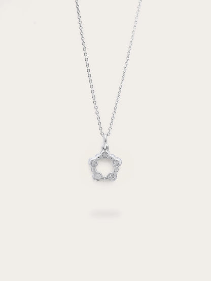 Snowfall White Moissanite Cluster Necklace