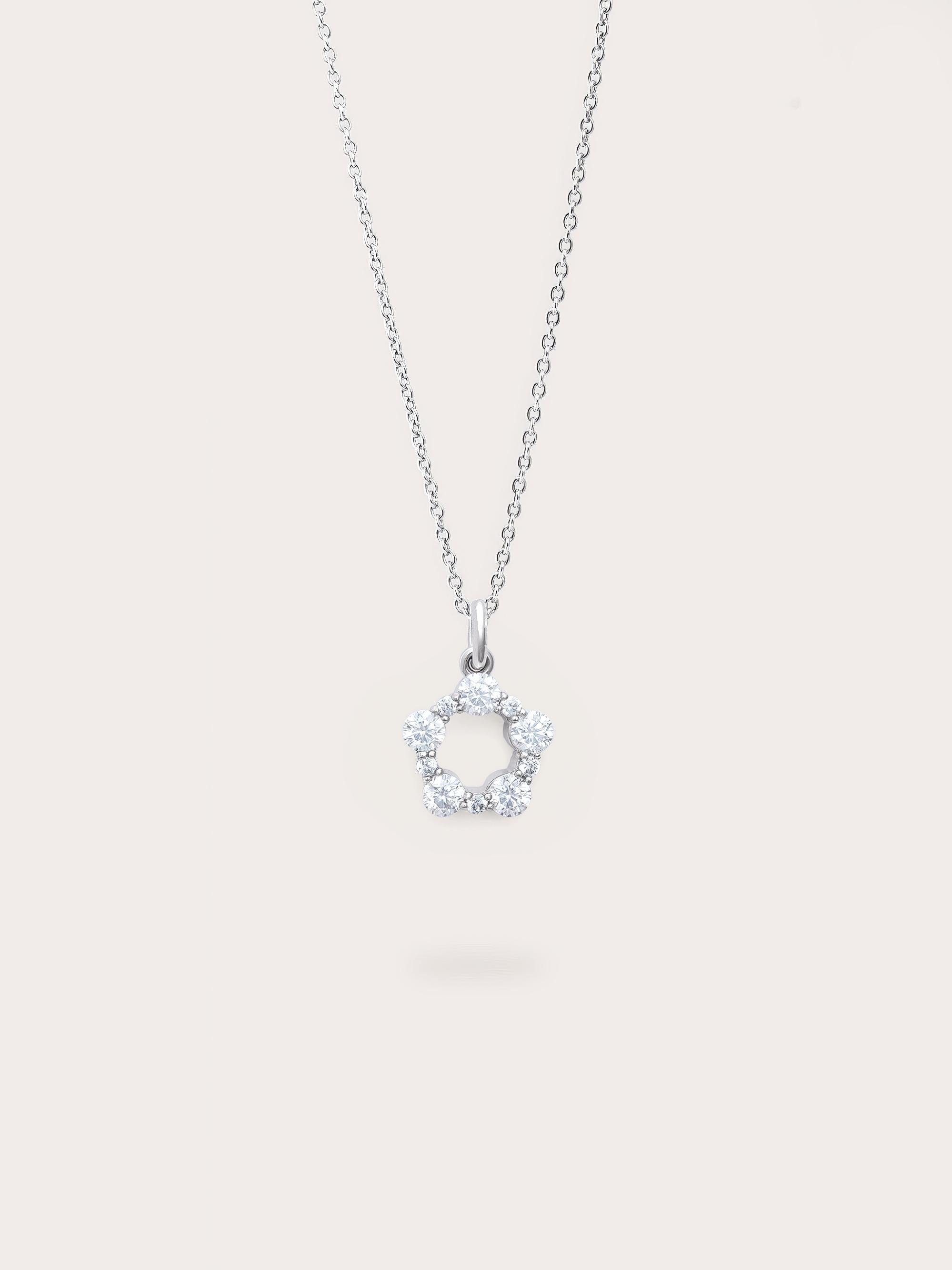 Snowfall White Moissanite Cluster Necklace | Mondays Made