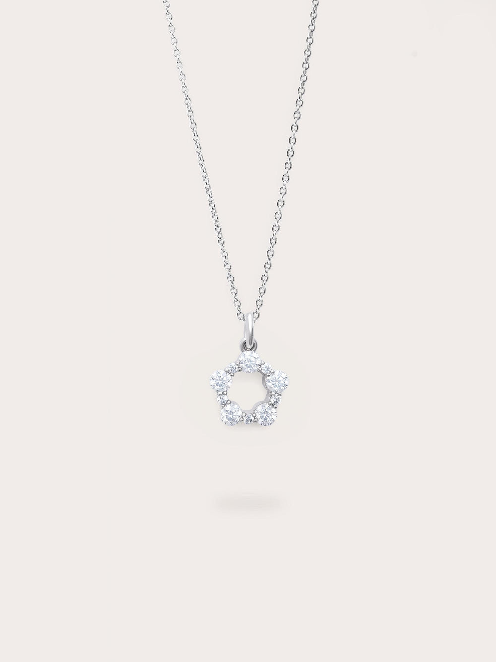 Snowfall White Moissanite Cluster Necklace