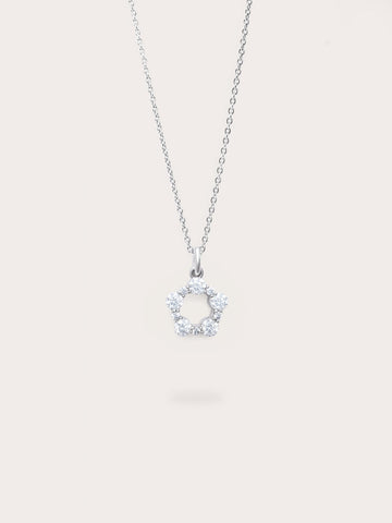 Mth White Moissanite Necklace S925 Silver Rhodium (1) – Mondays Made Flower & Birthstone Jewelry Singapore