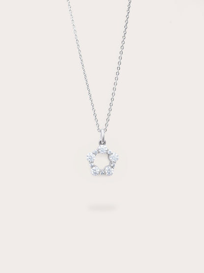 Mth White Moissanite Necklace S925 Silver Rhodium (1) – Mondays Made Flower & Birthstone Jewelry Singapore
