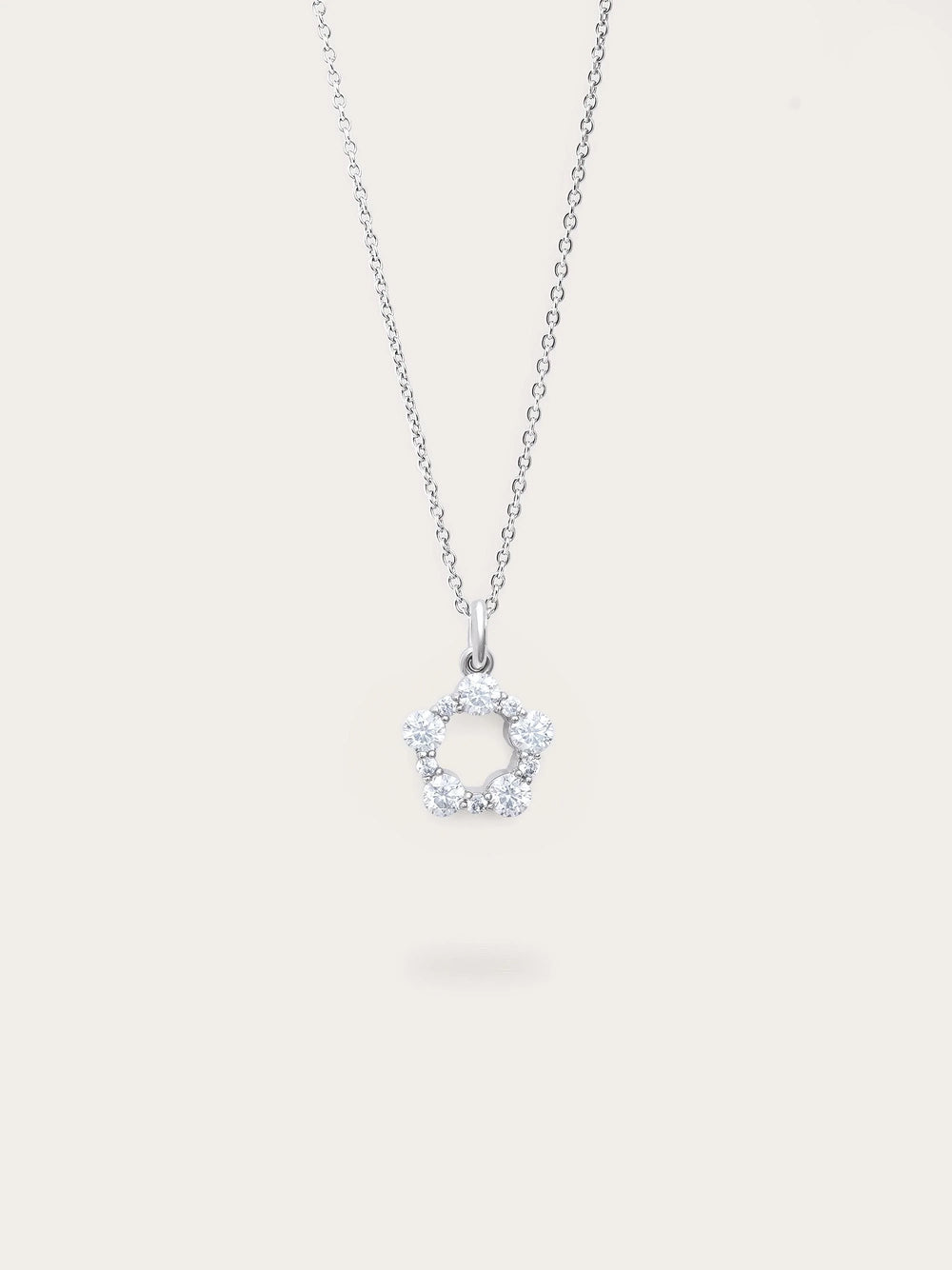 雪落白莫桑石簇項鏈