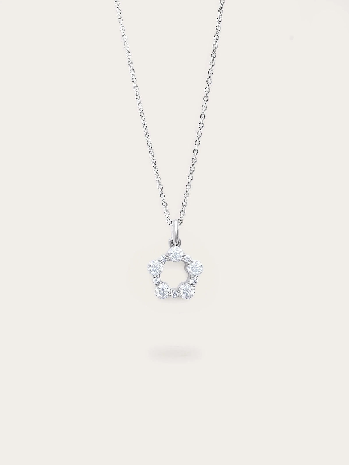 Snowfall White Moissanite Cluster Necklace