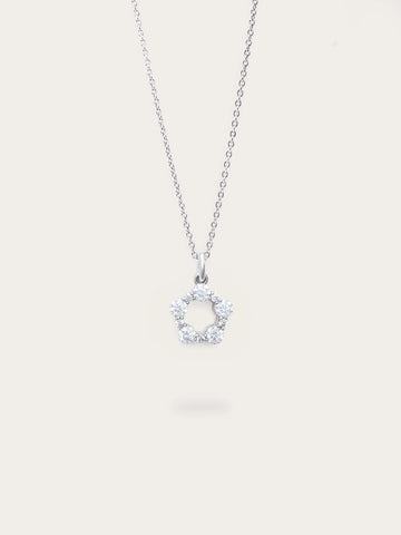 雪落白莫桑石簇項鏈