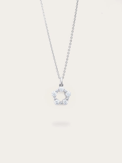 Snowfall White Moissanite Cluster Necklace