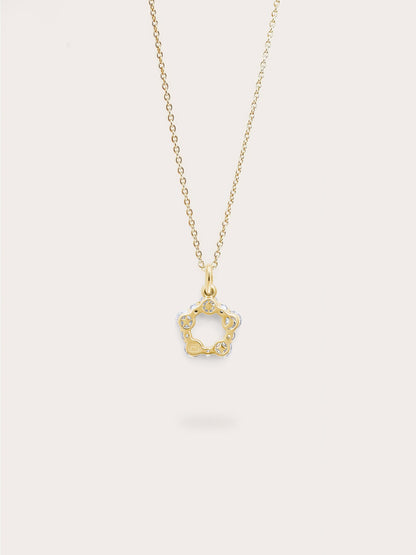 Mth White Moissanite Necklace 18K Gold (2) – Mondays Made Flower & Birthstone Jewelry Singapore