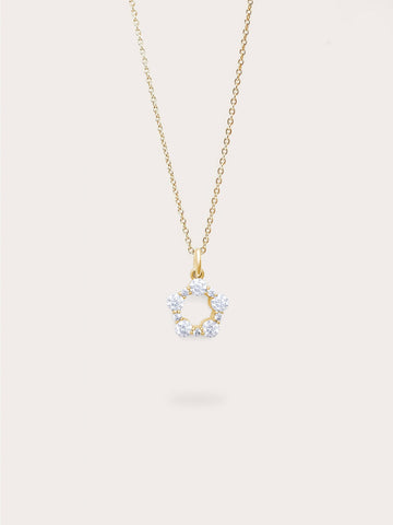 Mth White Moissanite Necklace 18K Gold (1) – Mondays Made Flower & Birthstone Jewelry Singapore