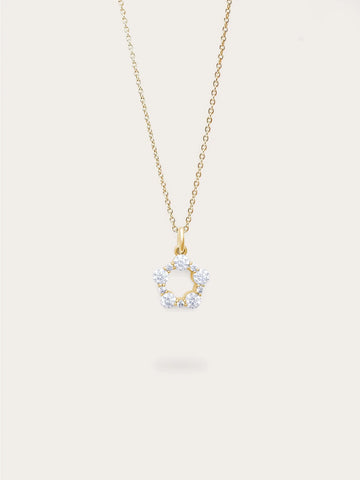 Snowfall White Moissanite Cluster Necklace