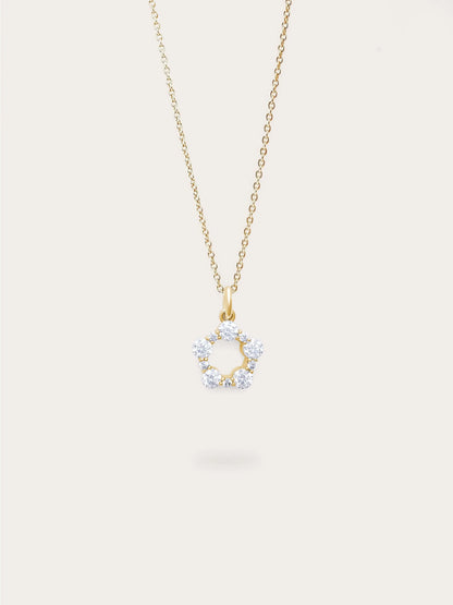 Snowfall White Moissanite Cluster Necklace