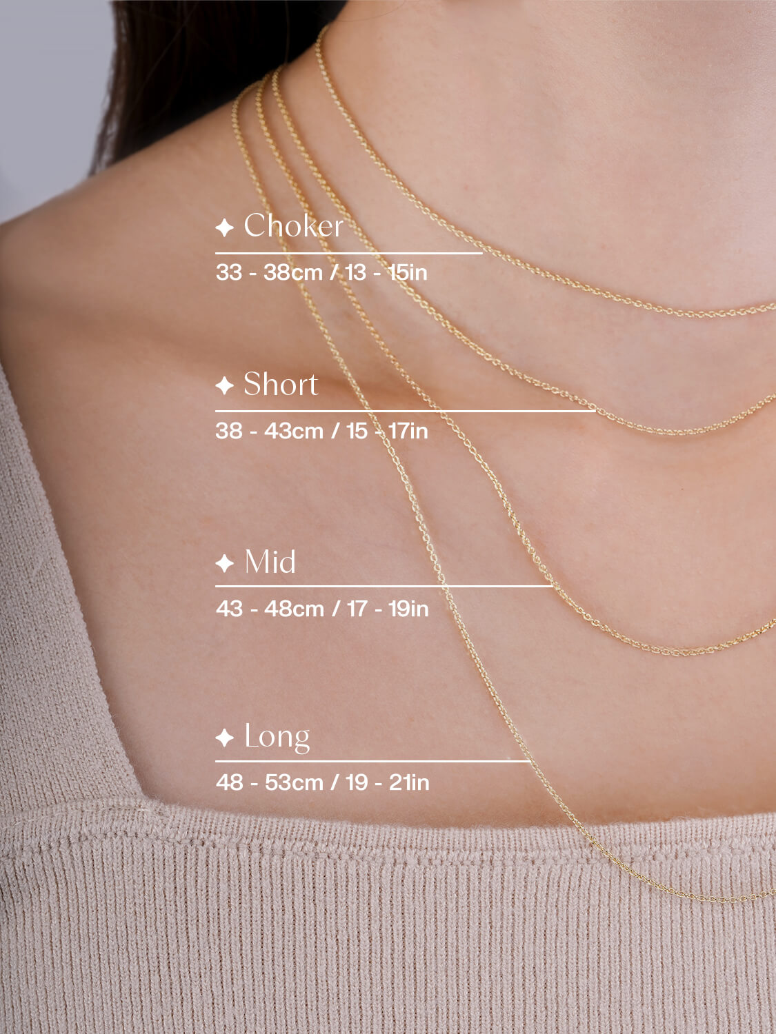 Necklace Chain Length Guide S925 Silver Rhodium (54) – Mondays Made Flower & Birthstone Jewelry Singapore