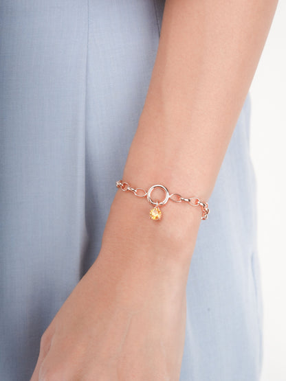 November Birthstone Charm Citrine 18K Rose Gold (2) – Mondays Made Flower & Birthstone Jewelry Singapore