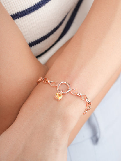 November Birthstone Charm Citrine 18K Rose Gold (3) – Mondays Made Flower & Birthstone Jewelry Singapore