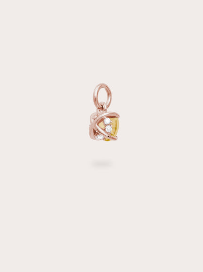 November Birthstone Charm Citrine 18K Rose Gold (5) – Mondays Made Flower & Birthstone Jewelry Singapore