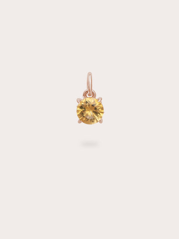 November Birthstone Charm Citrine 18K Rose Gold (1) – Mondays Made Flower & Birthstone Jewelry Singapore